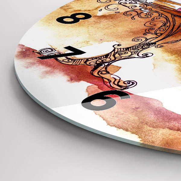 Reloj redondo pared Mujer bebiendo té