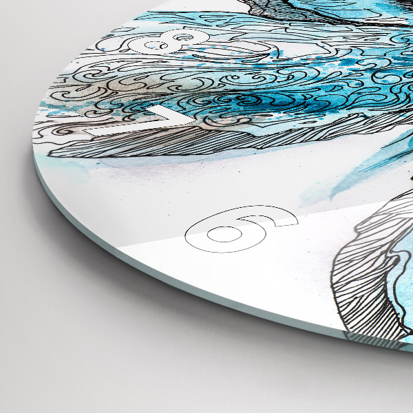 Reloj de pared redondo Cara en forma de mariposa