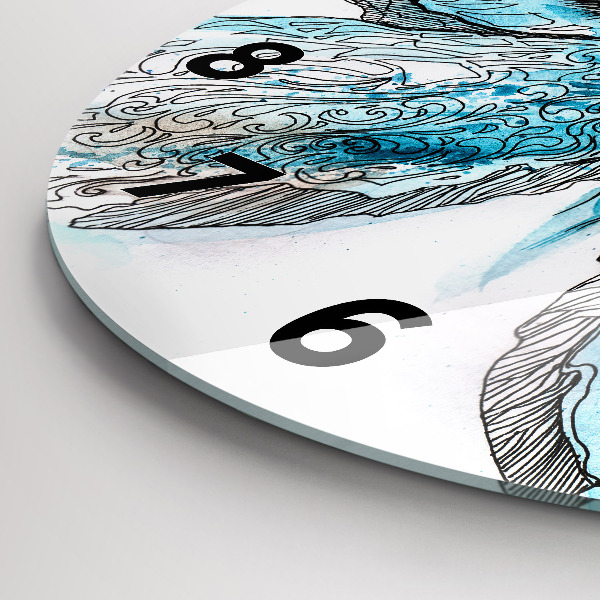 Reloj de pared redondo Cara en forma de mariposa