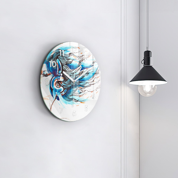Reloj de pared redondo Ilustración de auriculares