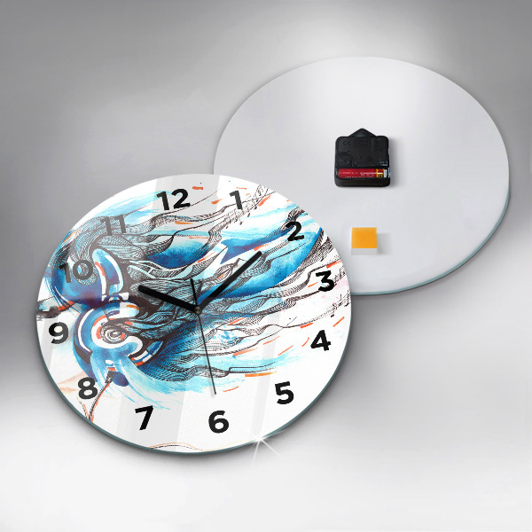 Reloj de pared redondo Ilustración de auriculares