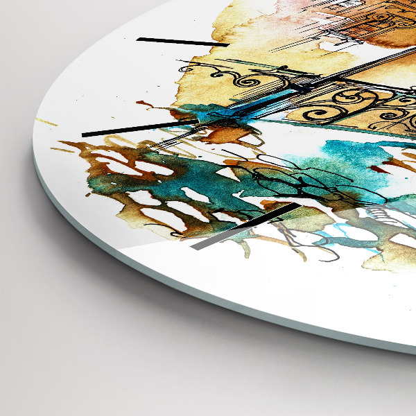 Reloj redondo pared Arquitectura pintada