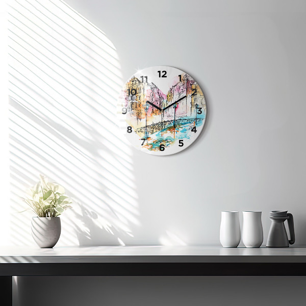 Reloj redondo pared Arquitectura pintada