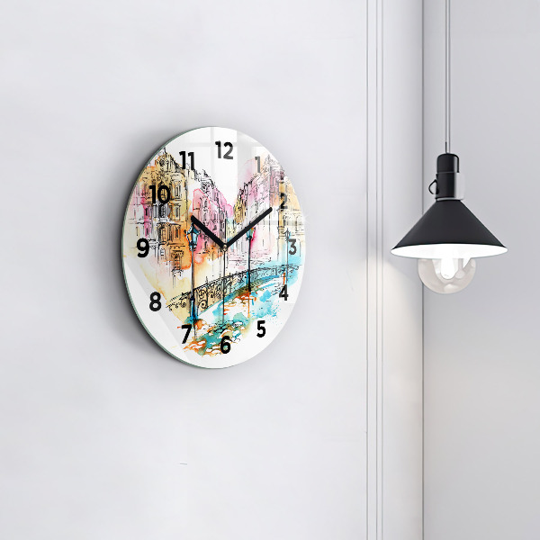 Reloj redondo pared Arquitectura pintada