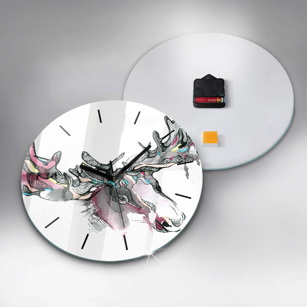 Reloj redondo pared Alce abstracto