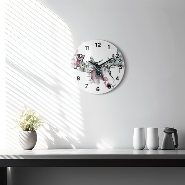 Reloj redondo pared Alce abstracto