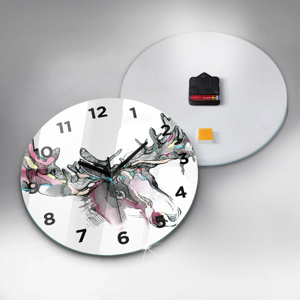 Reloj redondo pared Alce abstracto