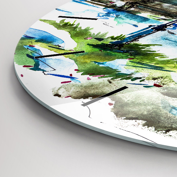 Reloj redondo pared Primavera pintoresca