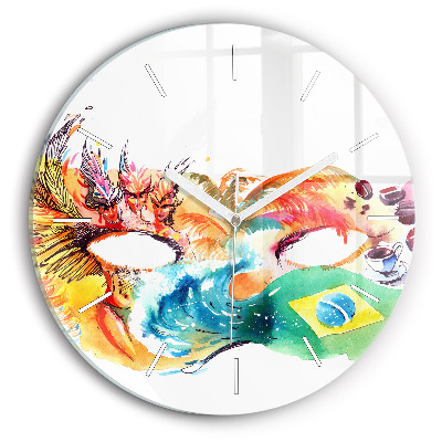Reloj redondo pared Cultura - Bandera de Brasil
