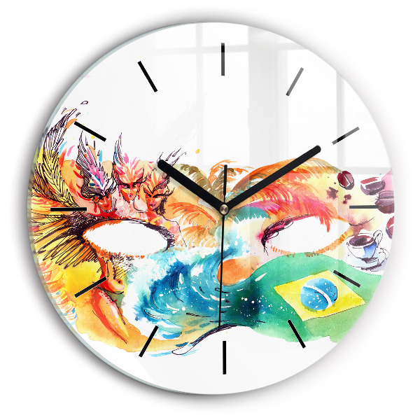Reloj redondo pared Cultura - Bandera de Brasil