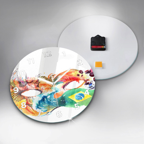 Reloj redondo pared Cultura - Bandera de Brasil