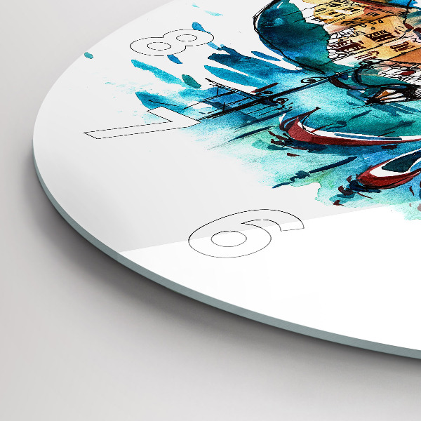 Reloj de cristal redondo Italia - La góndola veneciana