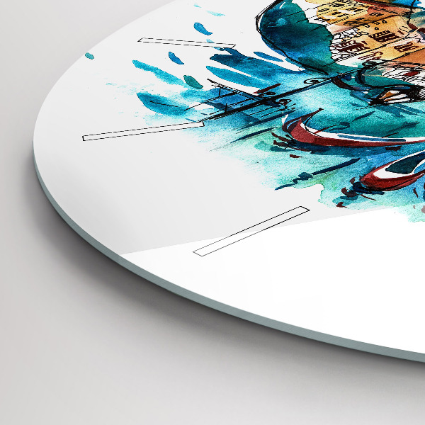 Reloj de cristal redondo Italia - La góndola veneciana