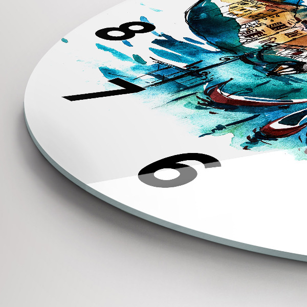 Reloj de cristal redondo Italia - La góndola veneciana