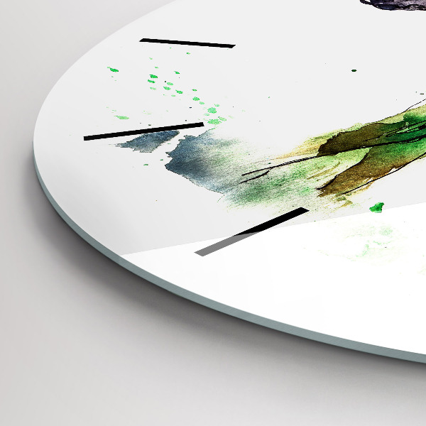 Reloj de cristal redondo Alce y paisaje de montaña