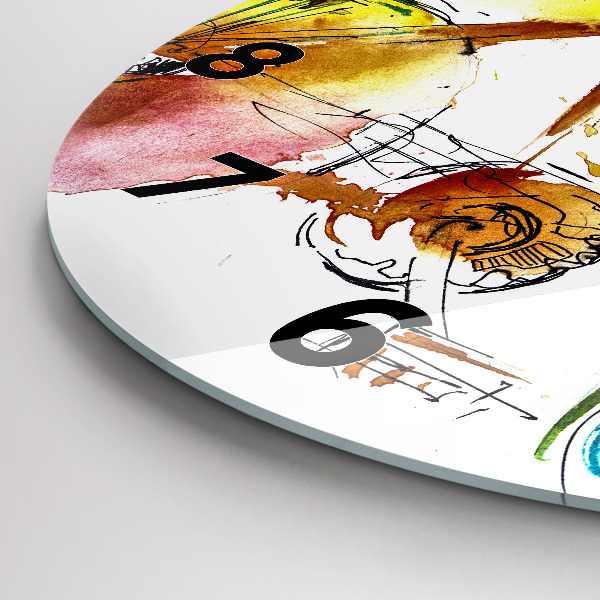 Reloj de cristal redondo Bicicleta pintada