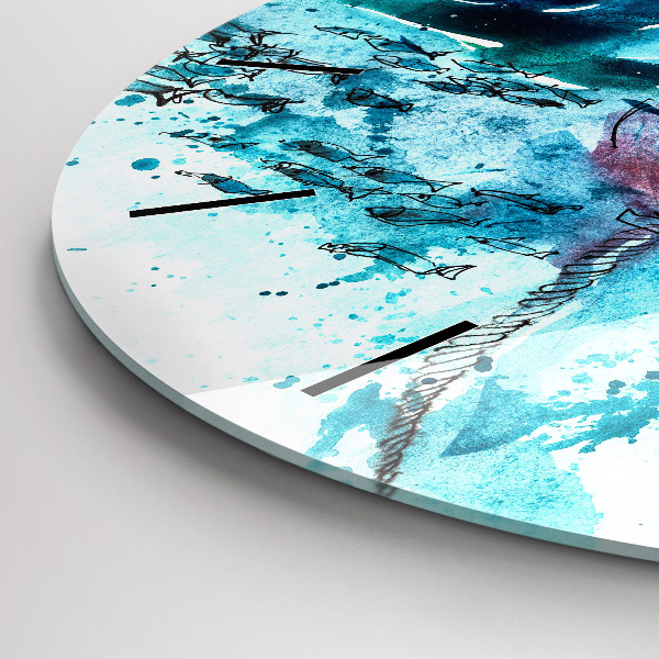 Reloj de pared redondo Gaviota pintada