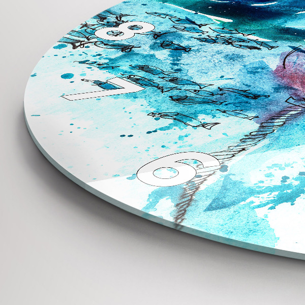 Reloj de pared redondo Gaviota pintada