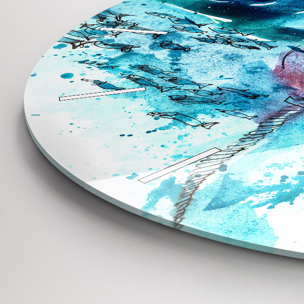 Reloj de pared redondo Gaviota pintada