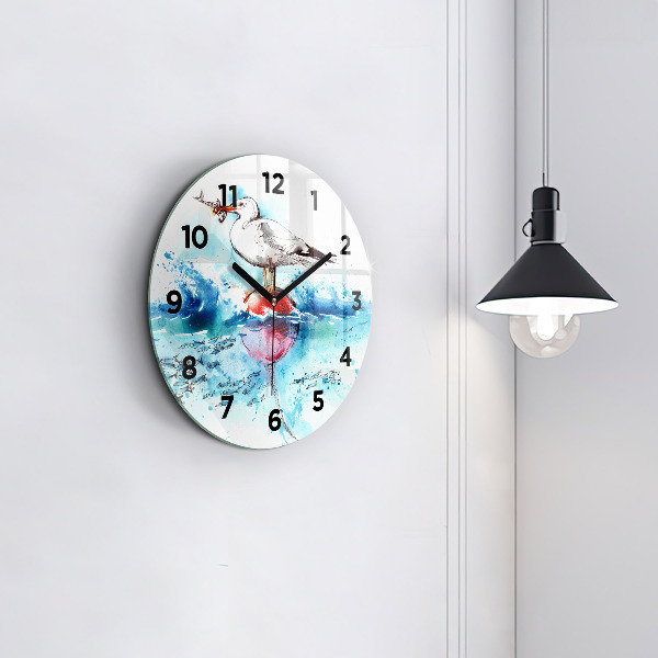 Reloj de pared redondo Gaviota pintada