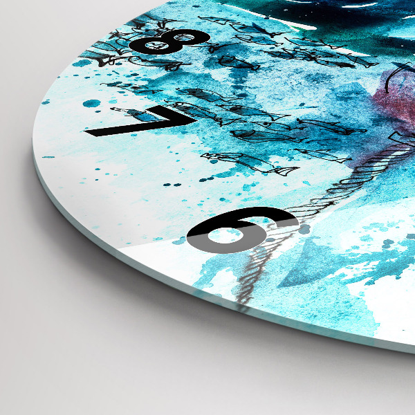 Reloj de pared redondo Gaviota pintada