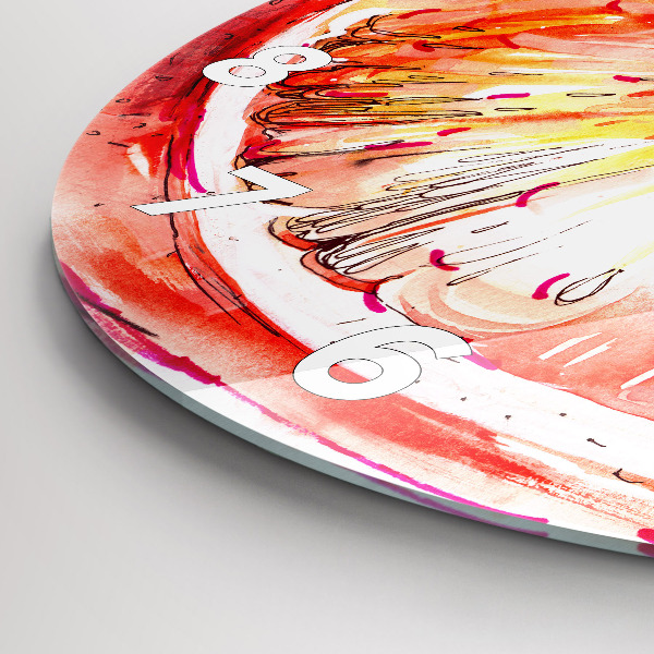 Reloj redondo pared Naranja pintada