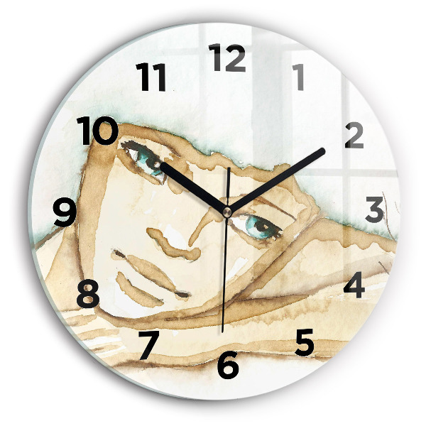 Reloj de pared redondo Retrato de mujer