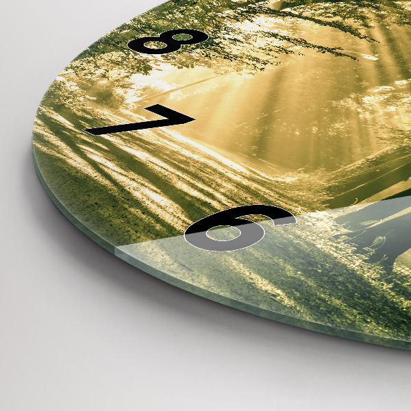 Reloj de pared redondo Bosque de rayos de sol