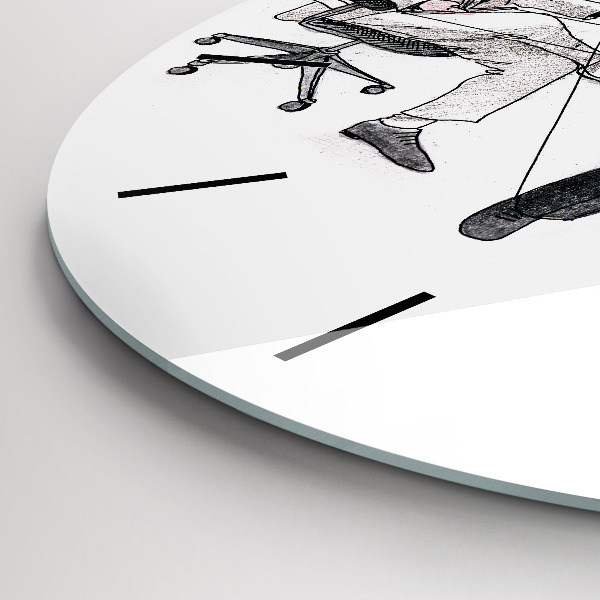 Reloj de cristal redondo Gente marioneta