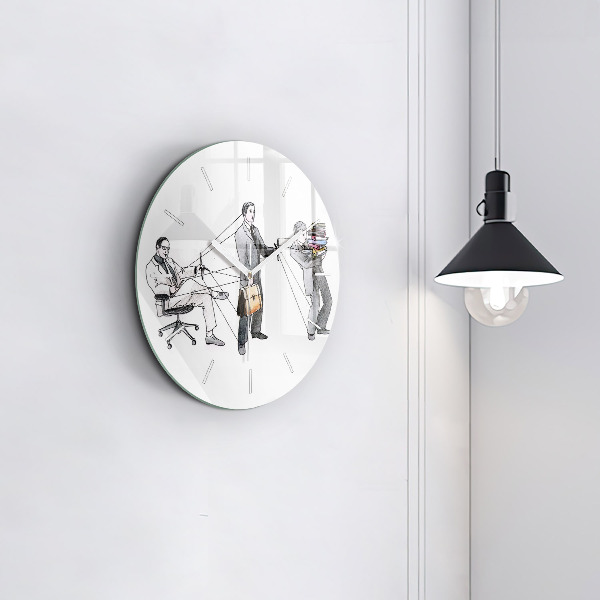 Reloj de cristal redondo Gente marioneta