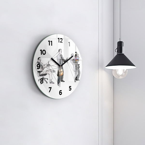 Reloj de cristal redondo Gente marioneta