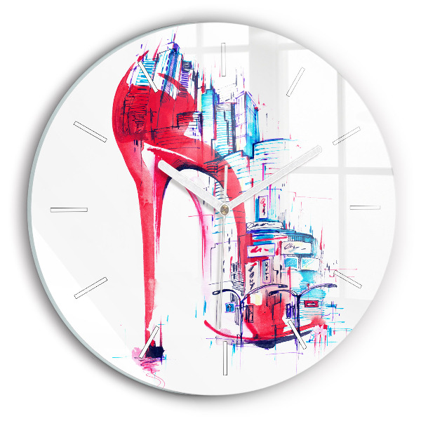 Reloj redondo pared Tacón rojo