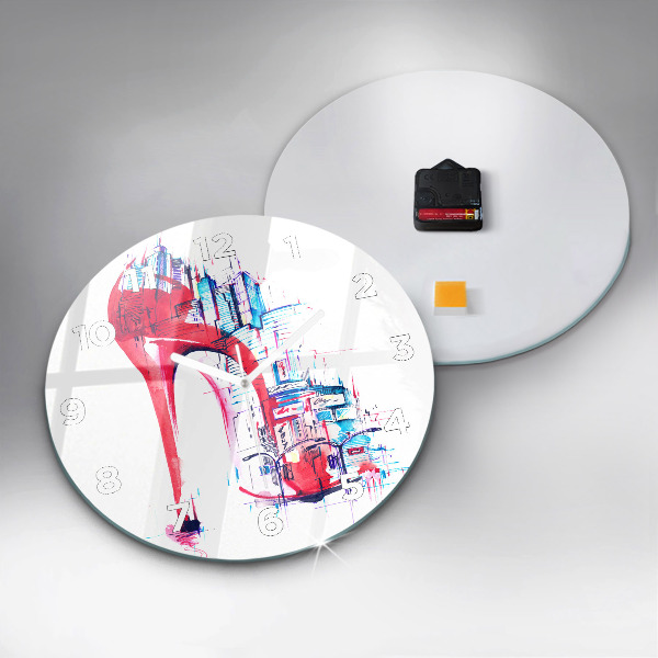 Reloj redondo pared Tacón rojo