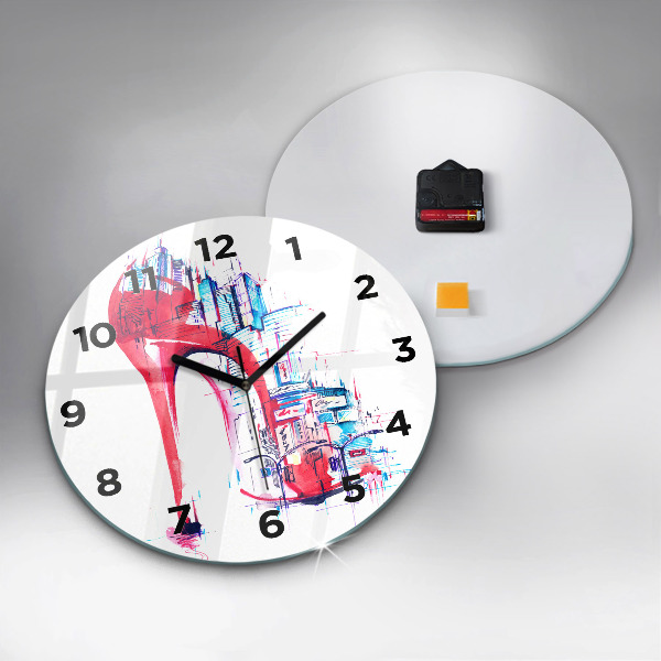 Reloj redondo pared Tacón rojo