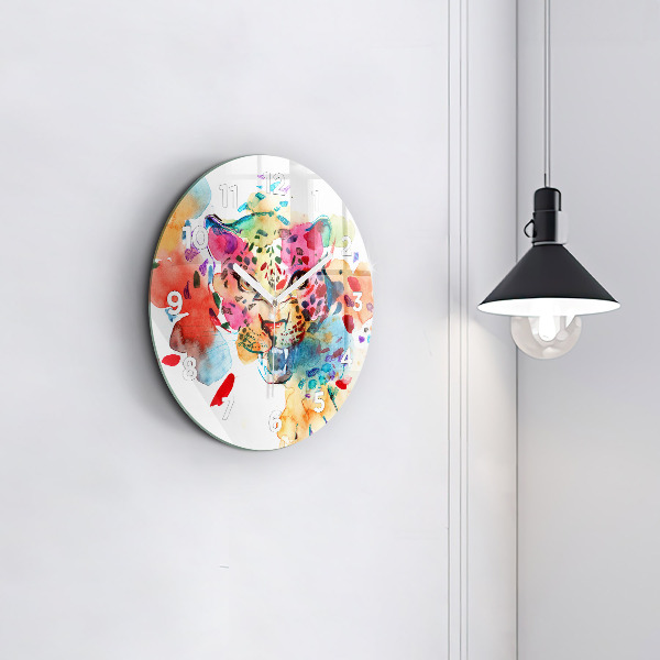 Reloj redondo pared Gato salvaje abstracto