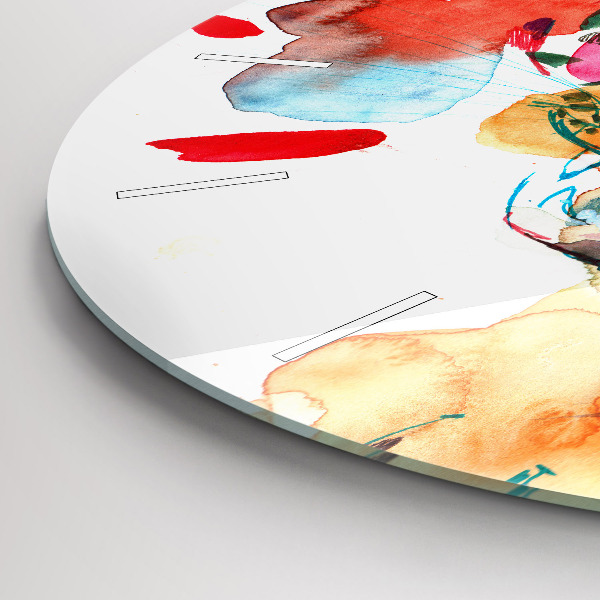 Reloj redondo pared Gato salvaje abstracto