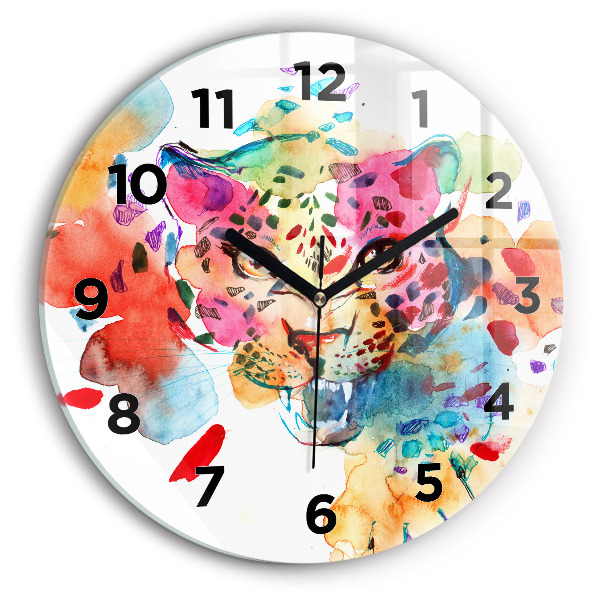 Reloj redondo pared Gato salvaje abstracto