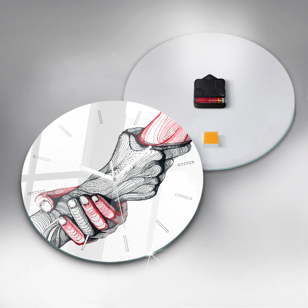 Reloj de pared redondo Cogidos de la mano