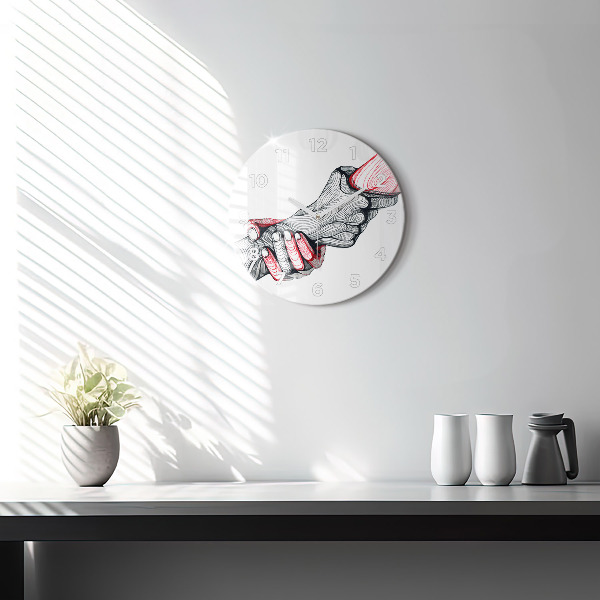 Reloj de pared redondo Cogidos de la mano