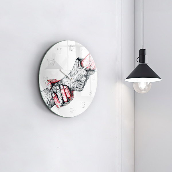 Reloj de pared redondo Cogidos de la mano