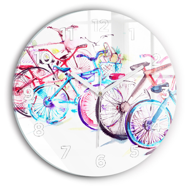 Reloj redondo pared Bicicletas urbanas de colores