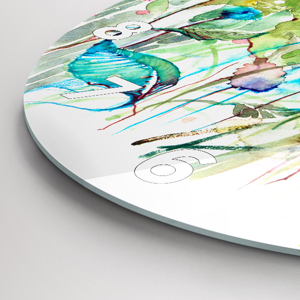 Reloj de cristal redondo Amapolas en un prado