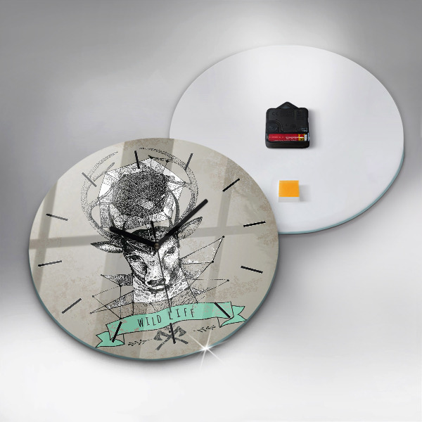Reloj de pared redondo Cabeza de ciervo