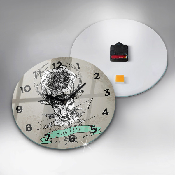 Reloj de pared redondo Cabeza de ciervo