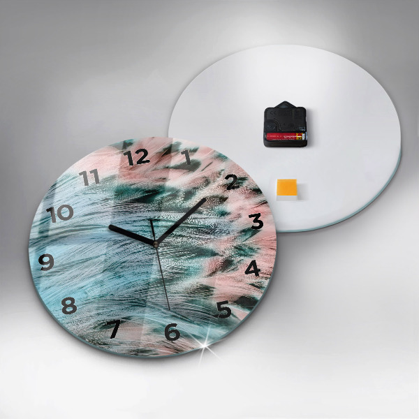 Reloj redondo pared Plumas de colores