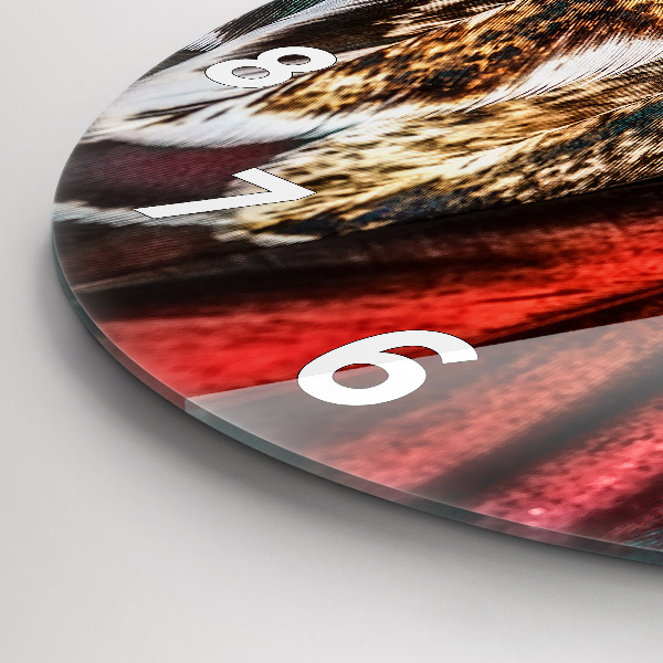 Reloj de pared redondo Plumas marrón claro de un pájaro