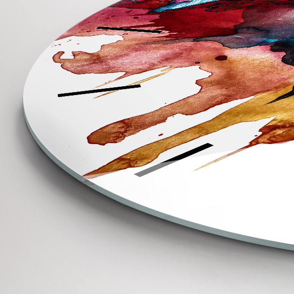 Reloj de cristal redondo Loro rojo de colores