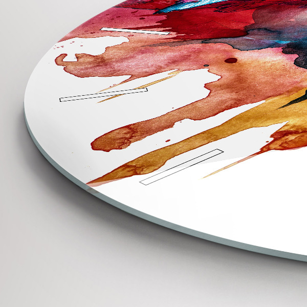 Reloj de cristal redondo Loro rojo de colores