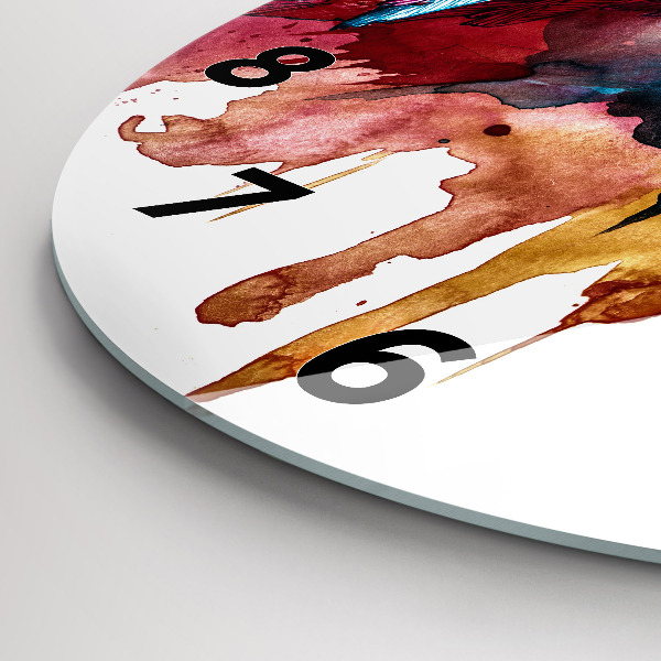 Reloj de cristal redondo Loro rojo de colores