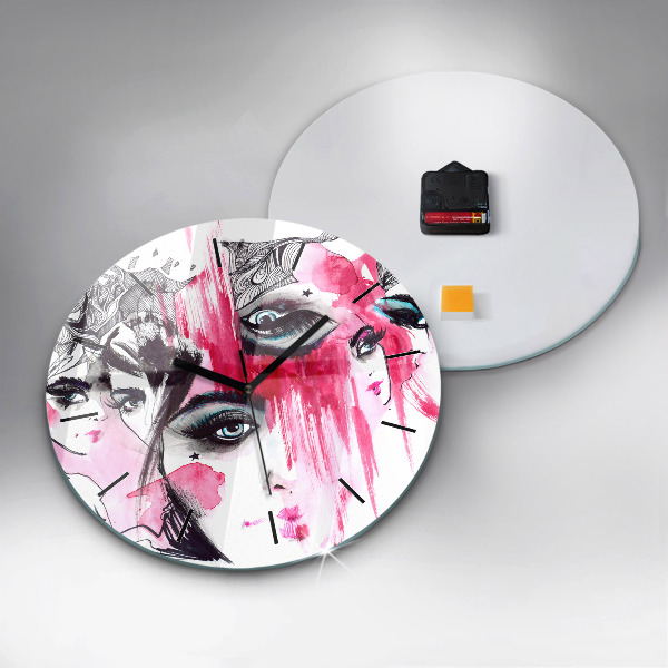 Reloj redondo pared Muchas caras abstracto